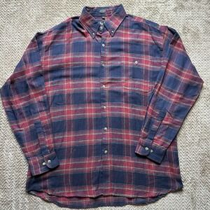 Canyon Guide Outfitters Mens Flannel Shirt XL Red Blue Plaid Button Up